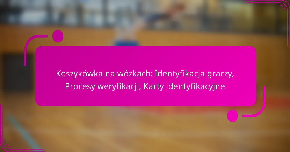 Koszykówka na wózkach: Identyfikacja graczy, Procesy weryfikacji, Karty identyfikacyjne