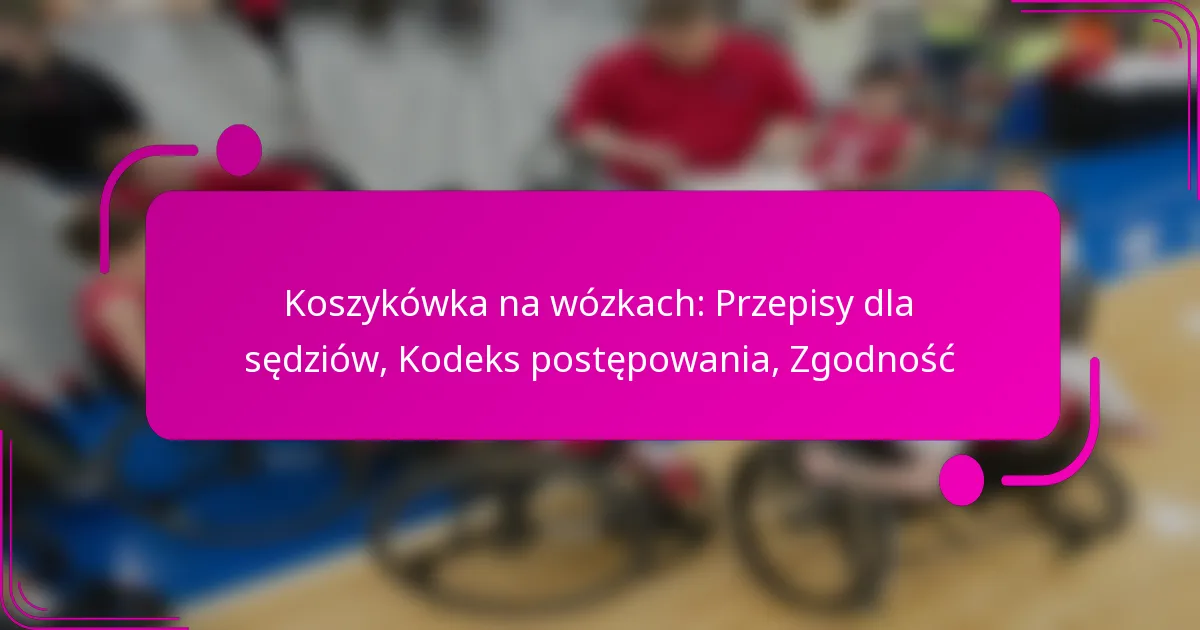 Koszykówka na wózkach: Przepisy dla sędziów, Kodeks postępowania, Zgodność