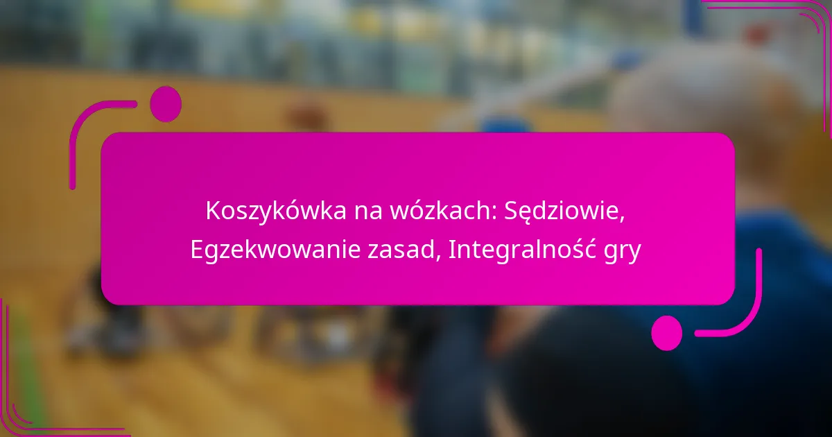 Koszykówka na wózkach: Sędziowie, Egzekwowanie zasad, Integralność gry