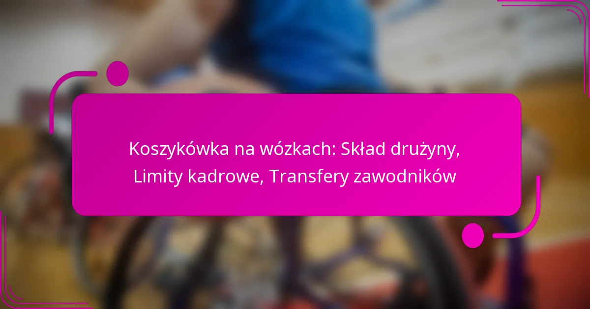 Koszykówka na wózkach: Skład drużyny, Limity kadrowe, Transfery zawodników