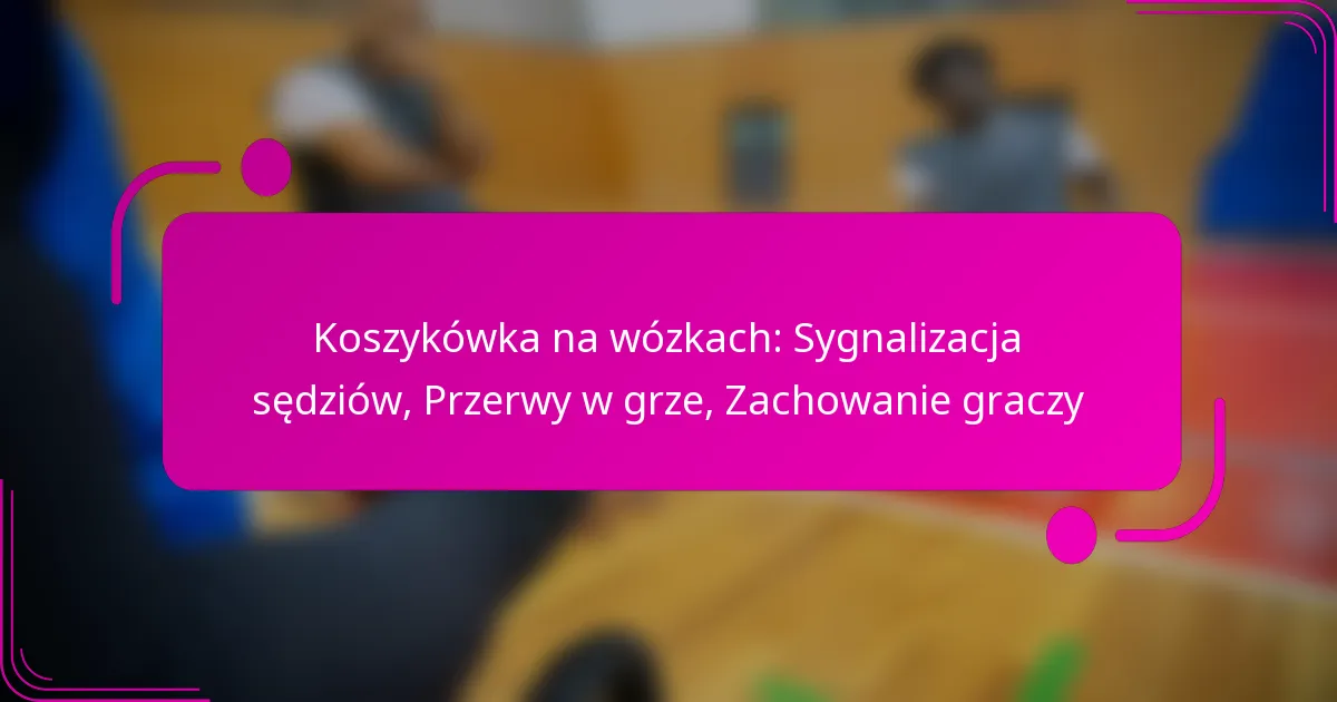 Koszykówka na wózkach: Sygnalizacja sędziów, Przerwy w grze, Zachowanie graczy