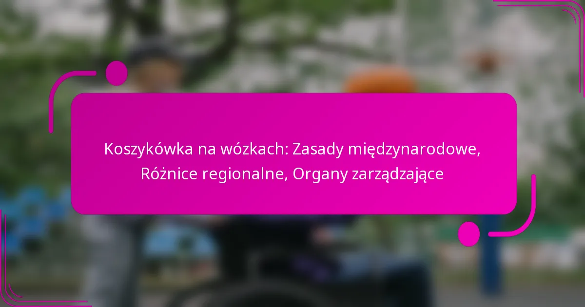 Koszykówka na wózkach: Zasady międzynarodowe, Różnice regionalne, Organy zarządzające