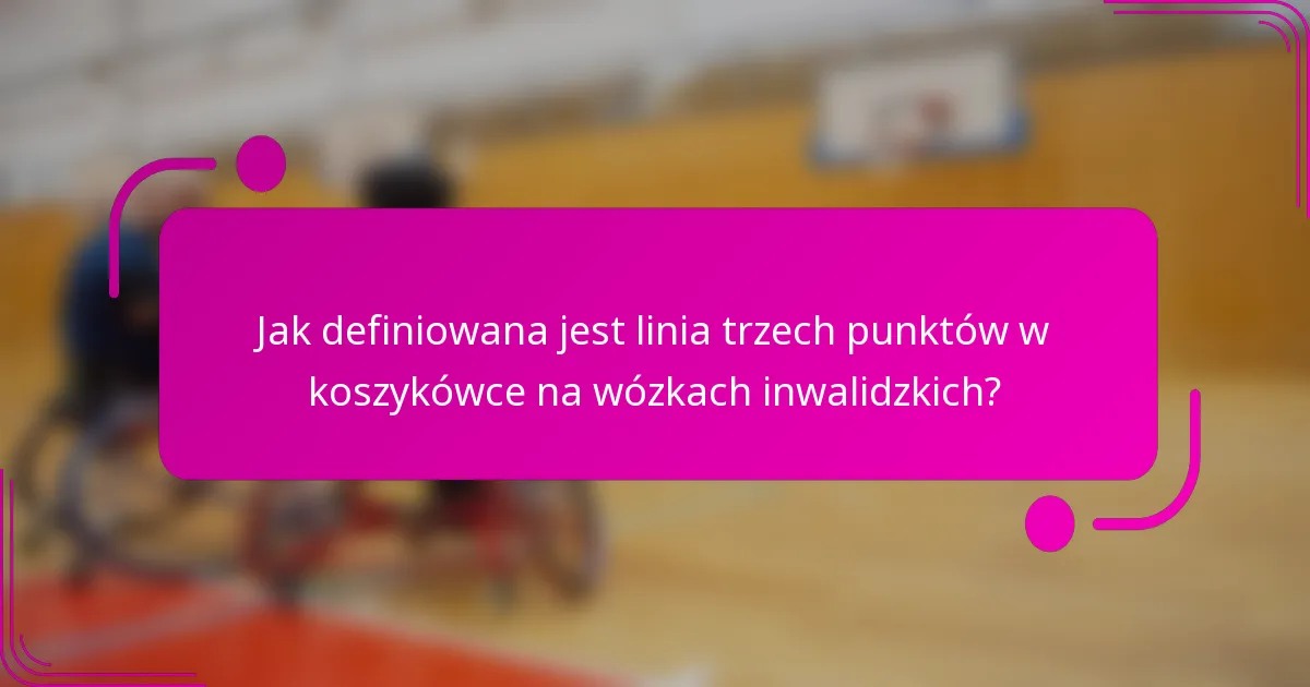Jak definiowana jest linia trzech punktów w koszykówce na wózkach inwalidzkich?