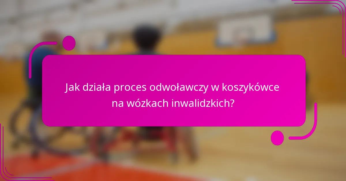 Jak działa proces odwoławczy w koszykówce na wózkach inwalidzkich?
