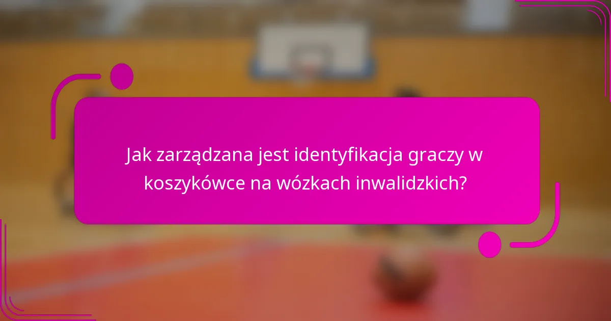 Jak zarządzana jest identyfikacja graczy w koszykówce na wózkach inwalidzkich?